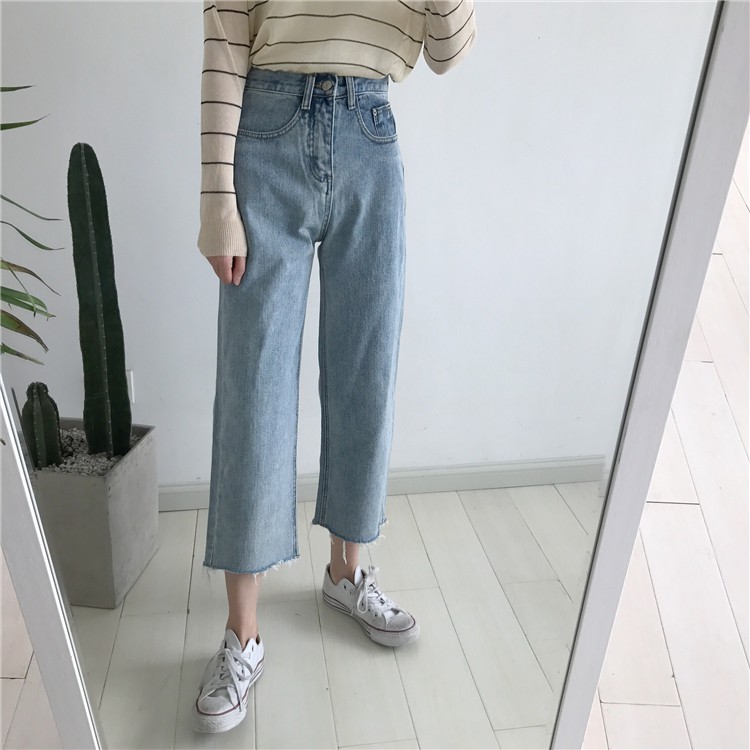 Quần jean bò baggy nữ jean cạp cao phong cách Hàn Quốc Ulzzang Emilyshop