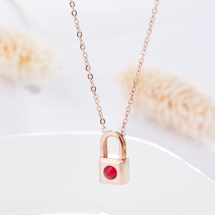 Dây Chuyền Ổ Khóa Trái Tim Đeo 2 Kiểu Titan Không Đen TT 1397