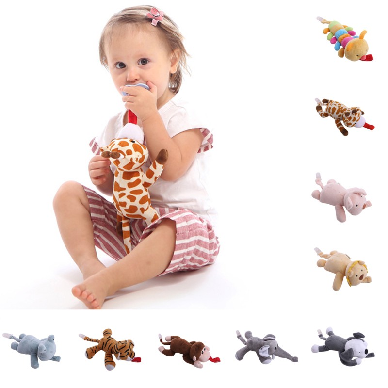 WARM♥Baby Boy Girl Dummy Pacifier Chain Clip Plush Animal Toys Soother