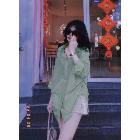 Áo sơ mi rút dây 2 bên