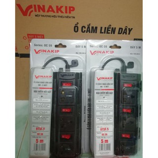 Ổ cắm 9 ngả VINAKIP đa năng liền dây 5m