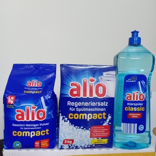 Combo bột Alio 1,5kg+ muối rửa bát 2kg+ nước làm bóng Alio 1000ml ( NK Đức )