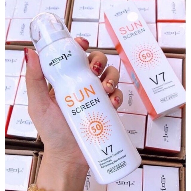 Kem chống nắng toàn thân dưỡng trắng da dạng xịt SUN SCREEN V7 - BX3731