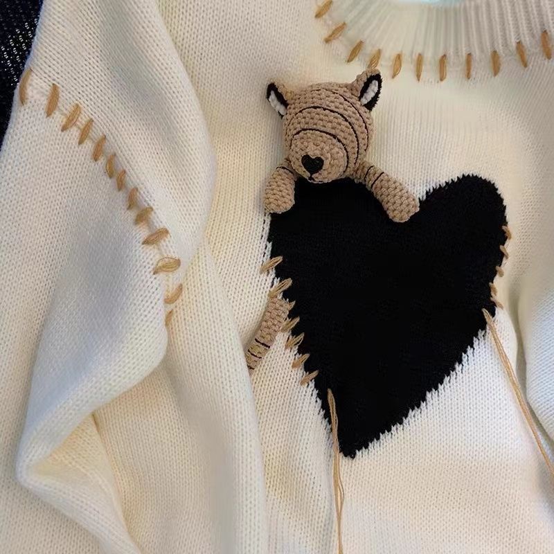 Áo Sweater Cổ Tròn Họa Tiết Gấu Xinh Xắn Dành Cho Nữ  tao bao