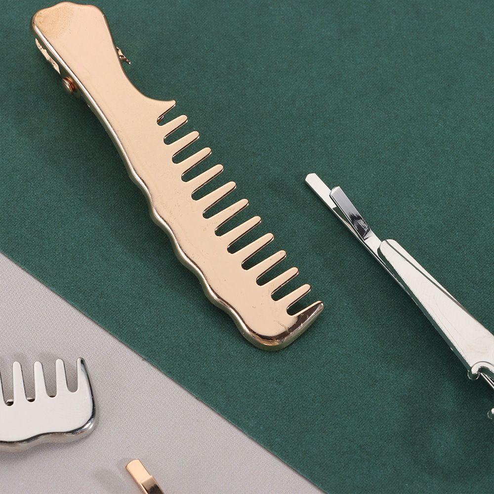 ESPO Set 2 Kẹp Tóc Kim Loại Màu Vàng / Bạc Thời Trang Cho Nữ