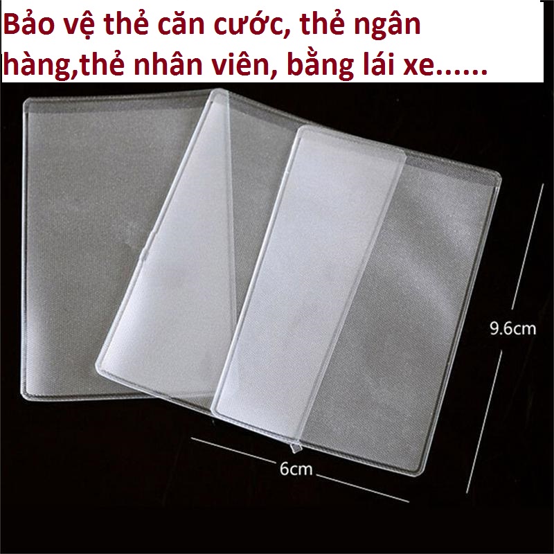 Combo 2 Bao Nhựa PVC Trong Suốt Dùng Đựng Thẻ, Bảo Vệ Thẻ Căn Cước, Bằng Lái Xe, Thẻ Ngân Hàng ... Tiện dụng