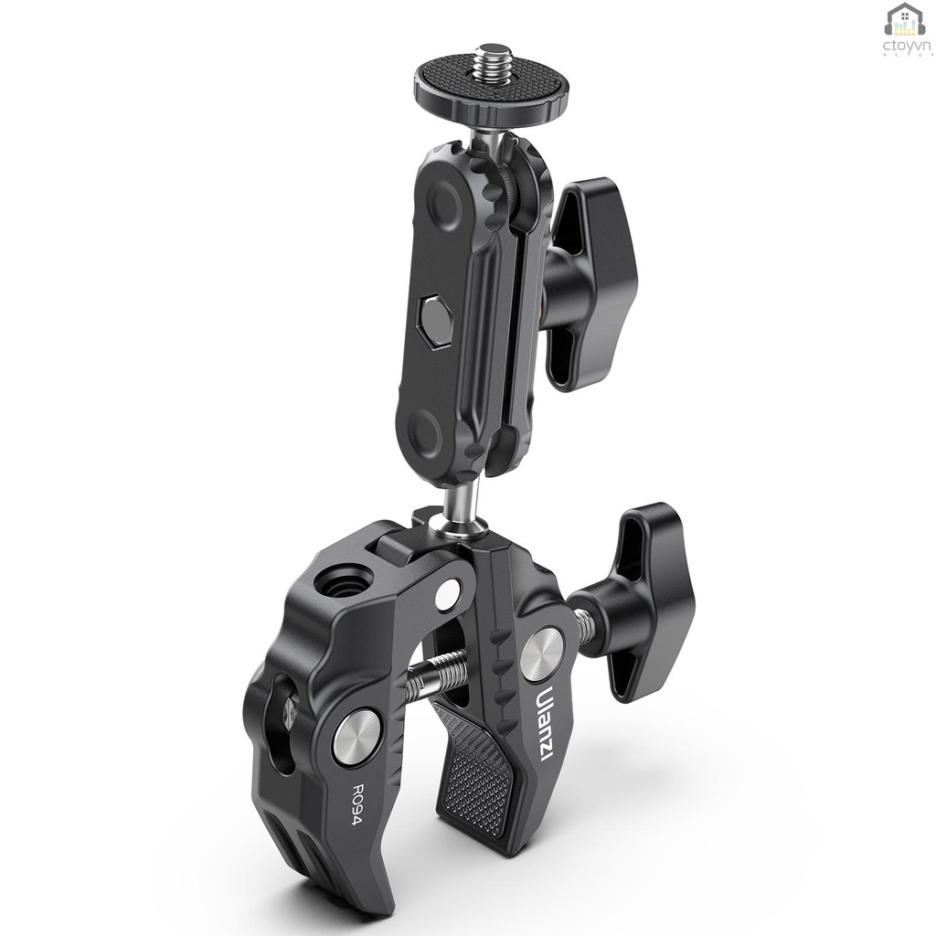 Kẹp gắn máy ảnh Ulanzi R094 hai đầu bi xoay 360 độ bằng hợp kim nhôm có vít 3/8 Inch 1.5kg tiện lợi