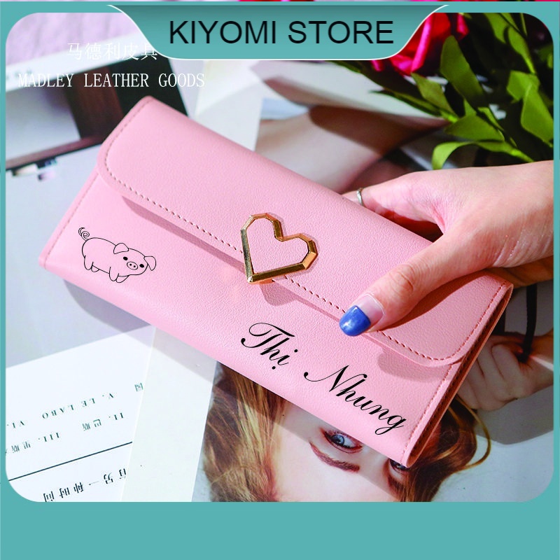 Ví nữ cầm tay khắc theo yêu cầu đẹp dáng dài  giá rẻ thời trang cao cấp nhiều ngăn đựng tiền giá rẻ KIYOMI STORE