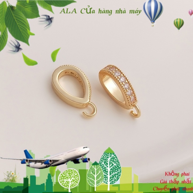 💖Đồ trang sức DIY💖Khóa Gài Kết Nối Chuỗi Hạt Ngọc Trai Zircon 14K Mạ Vàng Làm Mặt Dây Chuyền Thủ Công DIY Cỡ Lớn Có Khóa Cài[Khóa kết nối/Khóa kẹp/đóng khóa/Vòng tay/Vòng cổ]