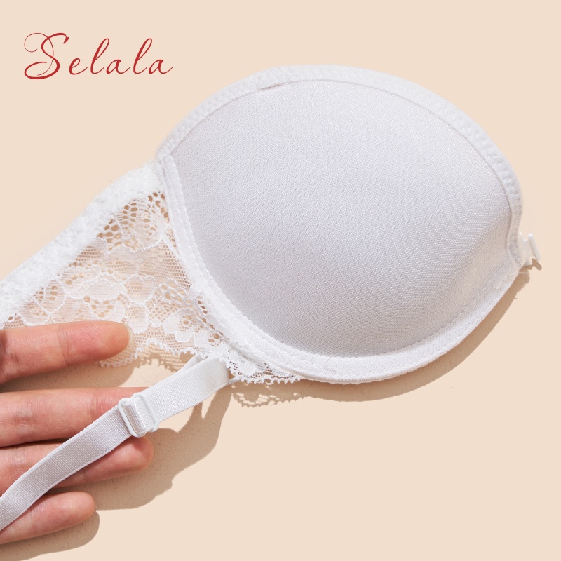 Áo Cúp Ngực Selala Chống Tụt Đệm Tim Phối Ren Cài Trước Tạo Khe AC13