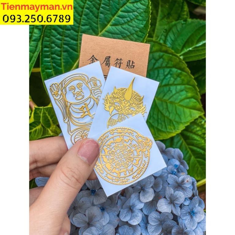 Bộ 3 miếng linh phù tài lộc THẦN TÀI GIỮ CỦA - CHUYỂN VẬN - LỘC VÔ NHƯ NƯỚC ý nghĩa phong thủy dán điện thoại đẹp lung
