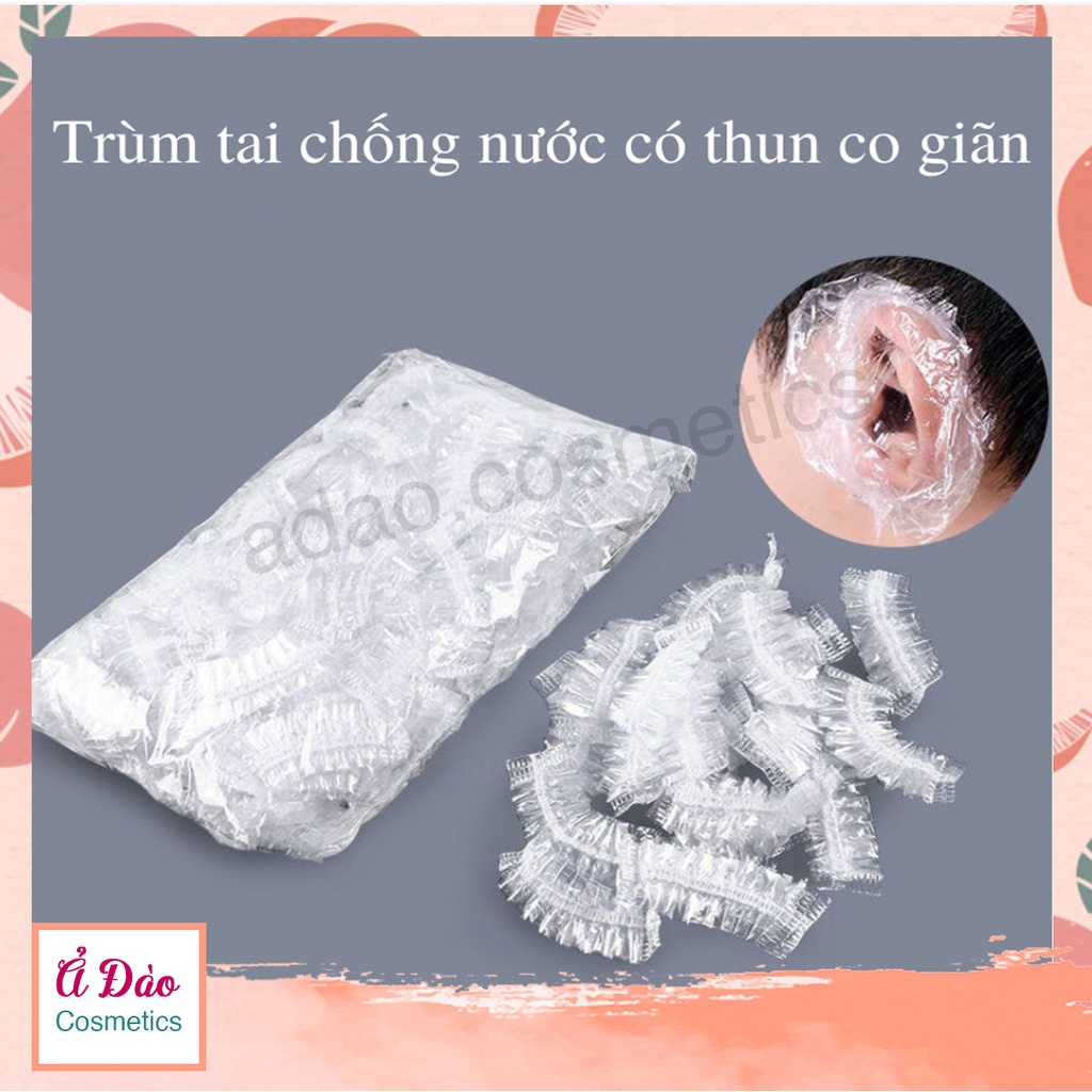 Trùm Bịt Tai Chống Nước Bảo Vệ Tai Khi Nhuộm Tóc | Nút Bịt Tai Chống Nước Co Giãn