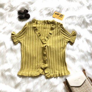 [SIÊU SALE 12/12] Áo Croptop Len Gân Phong Cách Jennie