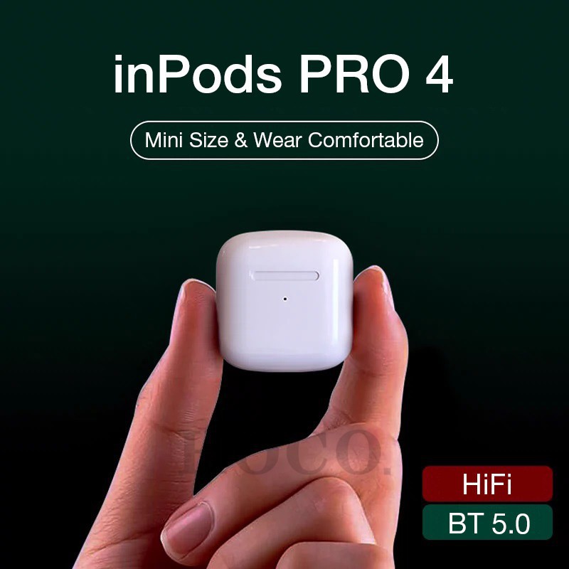 Tai nghe không dây Bluetooth 5.1 Mini inPods 1 inPods Pro 4 TWS kèm mic và điều khiển cảm ứng