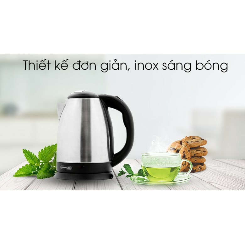 Ấm siêu tốc Sunhouse Bình đun siêu tốc inox 1.8L HappyTime HTD1081 -𝓢𝓱𝓸𝓹 𝓣𝓲𝓮̣̂𝓷 𝓘́𝓬𝓱