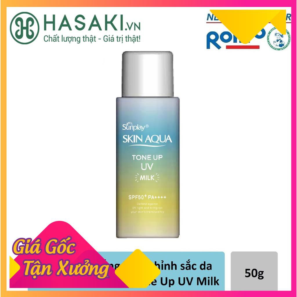 Sữa Chống Nắng Hiệu Chỉnh Sắc Da Sunplay SPF50+ PA++++ Cho Da Dầu, Mụn Skin Aqua Mint Green Tone Up UV Milk 50g