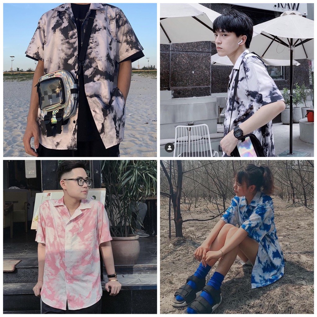 Áo Sơmi HOẠT TIẾT MÂY CLOUDY | Sơ Mi Lụa Mềm CNK 100% [40-100KG]