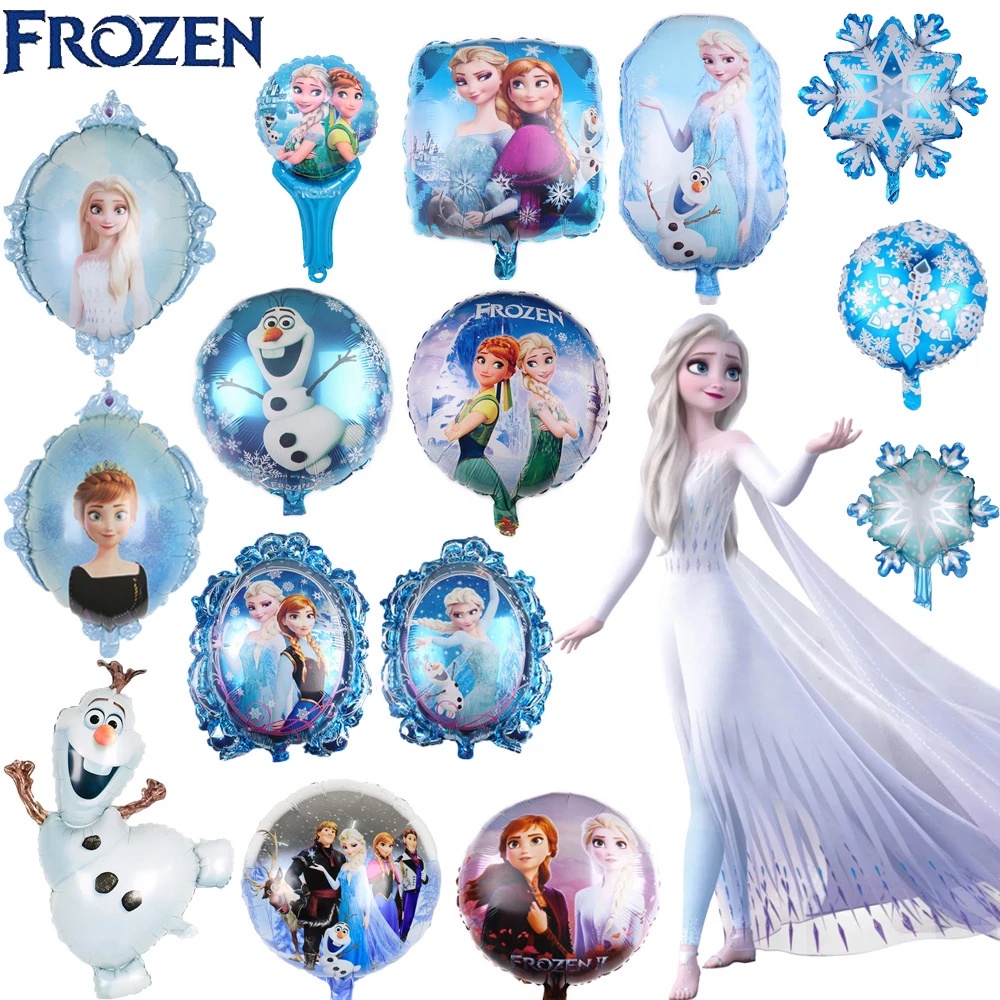 DISNEY 1 Bong Bóng Giấy Bạc Hình Elsa Anna Olaf Phim Frozen 2 Trang Trí Tường Tiệc