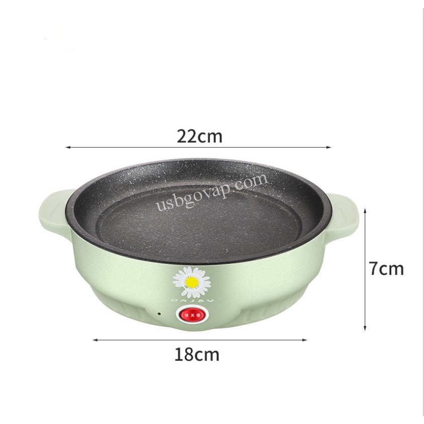 Chảo Nướng Điện Đa Năng Mini 26cm Chảo Nướng Chống Dính, Nướng Thịt  BBQ Hàn Quốc Nhanh Chóng