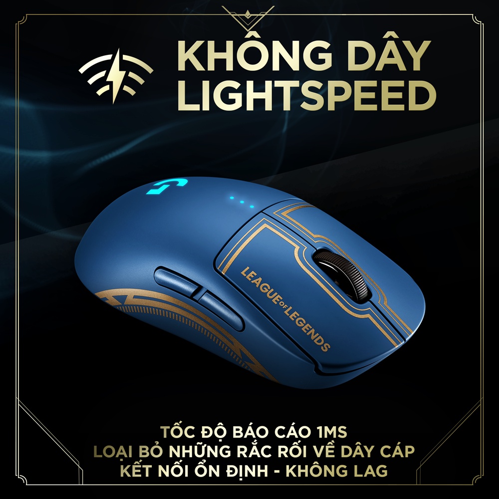 [ELLOGI3 giảm 10%] Chuột game không dây Logitech G Pro Wireless LOL League of Legends - Nhẹ, RGB, nút lập trình