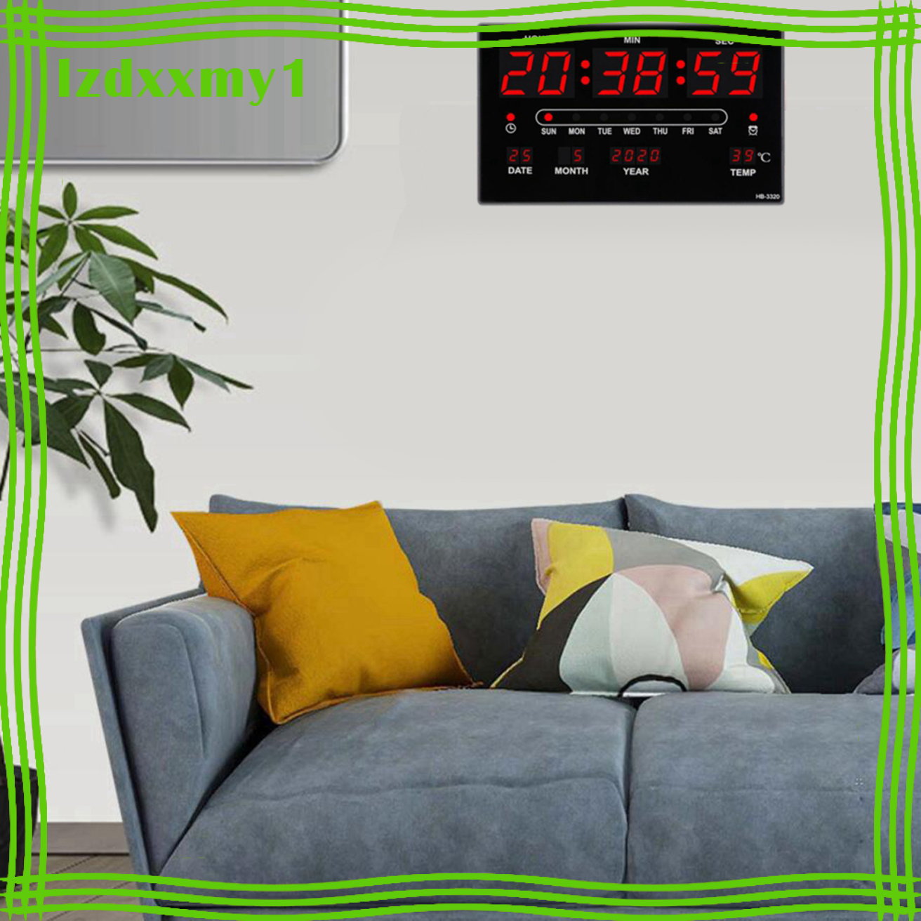 Kiddy USB LED Digital Wall Clock Temperature Humidity Display Home Office Clocks