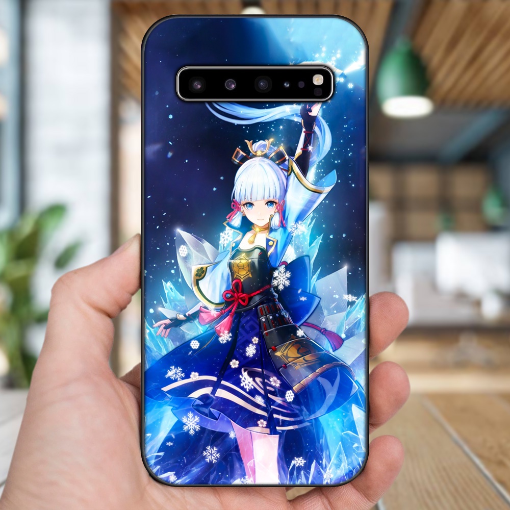 Ốp lưng Samsung S10, S10 5G, S10 Plus viền đen in hình Ayaka Genshin Impact