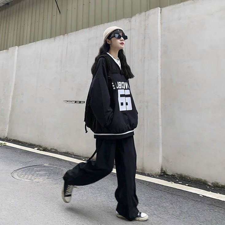 ÁO SWEATER NAM NỮ VẢI NỈ FORM RỘNG, ÁO SWEATER UNISEX BÓNG CHÀY MÀU ĐEN