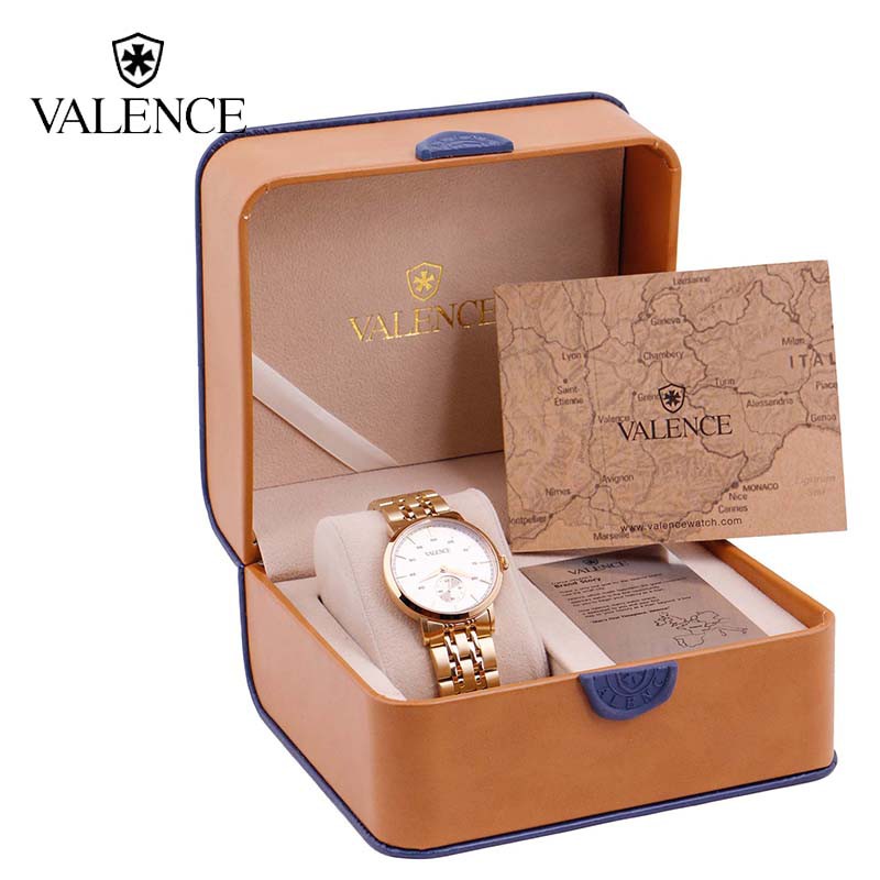 Đồng hồ Unisex Valence Hàn Quốc VC-080 Vàng mặt kính sapphire