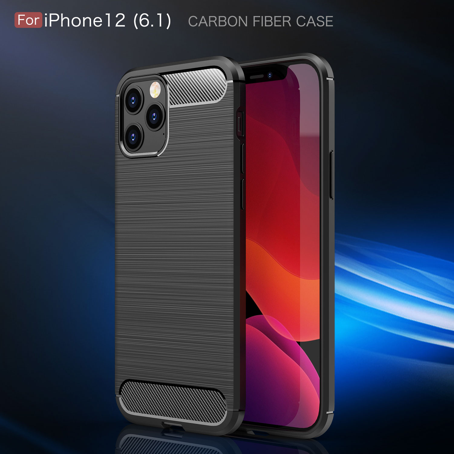 Ốp Lưng Sợi Carbon Chống Rơi Cho Iphone 12 11 Pro Max X Xs Max 7 8 Plus Xr 12mini Se2020