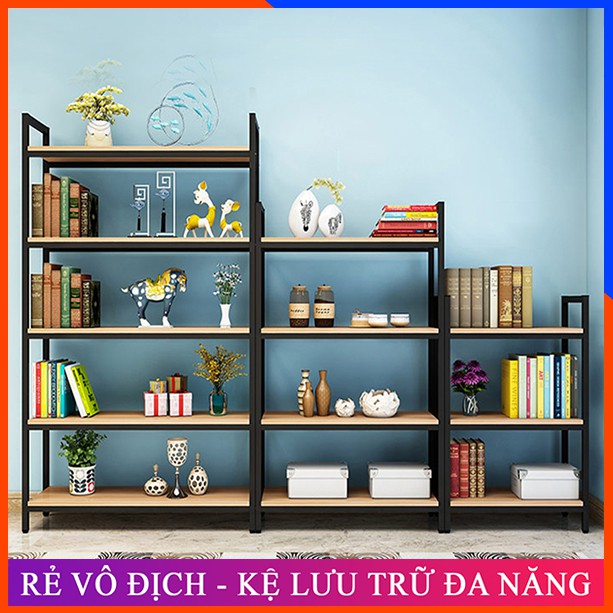 KỆ SẮT ĐA NĂNG ĐỂ HÀNG 5 tầng dài 1.5m, 1.2m, 1m, 0.6m, kệ trưng bày cửa hàng LẮP GHÉP THÔNG MINH hiện đại chịu tải cao