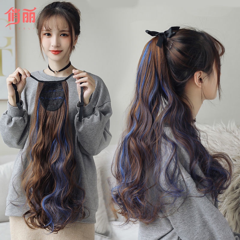 Tóc Giả Kiểu Tóc Đuôi Ngựa Của Phụ Nữ Tóc Dài Xoăn Sóng Lớn Nổi Bật Tóc Bím Tóc Tự Nhiên Dây Đeo Tóc Giả Tóc Giả Nữ Cao Cấp Kiểu Tóc Đuôi Ngựa