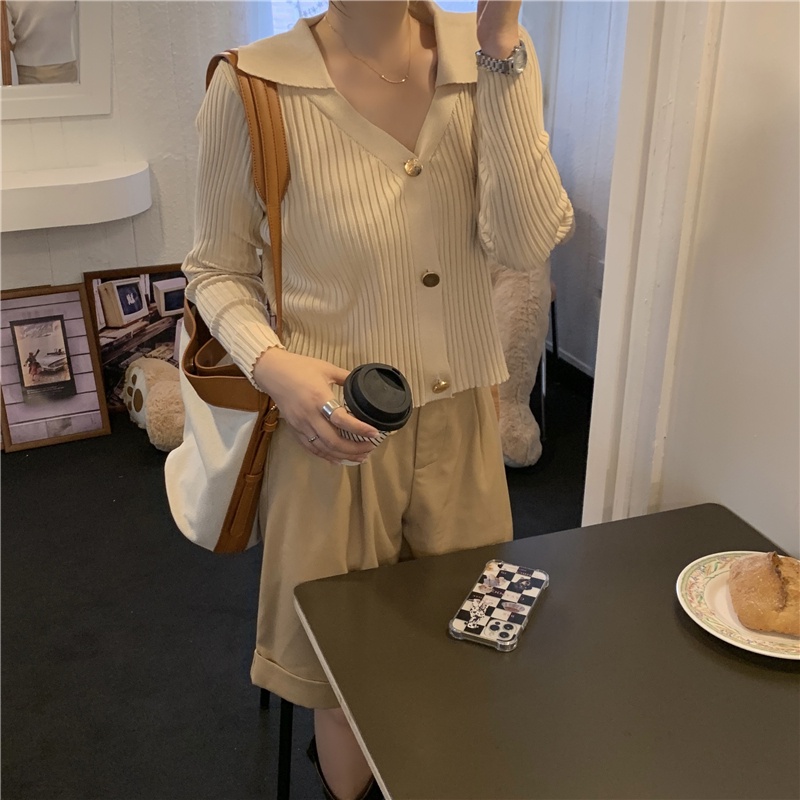 Áo Khoác Cardigan Dệt Kim Tay Dài Phong Cách Mùa Thu Mới Cho Nữ