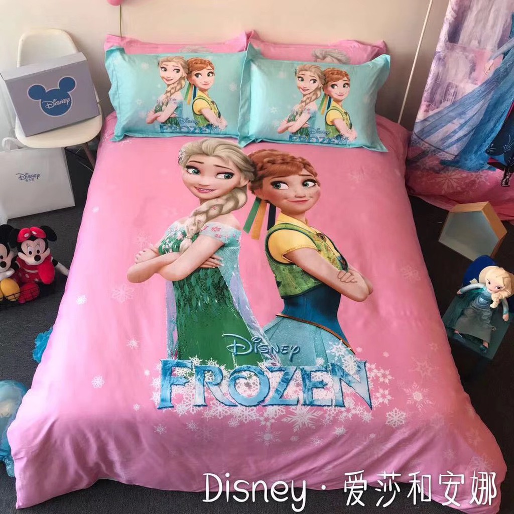 Bộ Chăn Ga Gối Cotton DISNEY 5D DÀNH CHO BÉ Gái