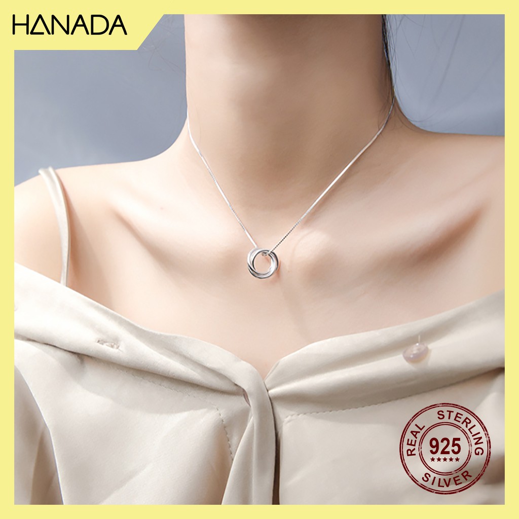 Dây Chuyền Bạc 925 Hanada N1234.N.0.B.320.0128 Vòng Tròn Lồng Basic