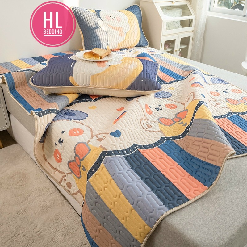 Chiếu điều hòa cao su non 5D Bảy màu HL Bedding vải lụa Tencel mát cao su non Latex mềm mịn đủ kích thước m6/m8/2m2