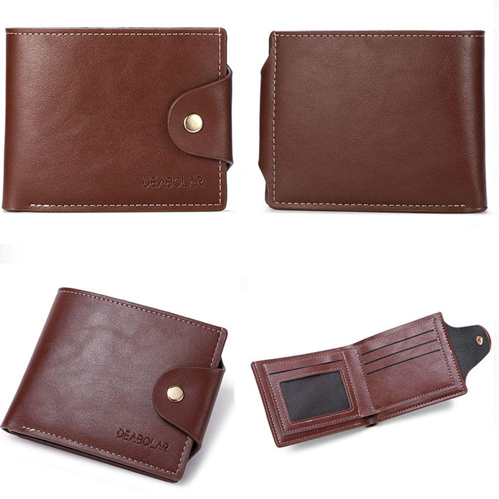 Ví Da PU Đựng Tiền Xu Và Thẻ Thiết Kế Đơn Giản Cho Nam