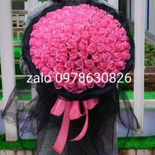 Hoa hồng sáp thơm bó 99 bông & ren. Cho tình yêu vĩnh cửu. Ib chọn màu.