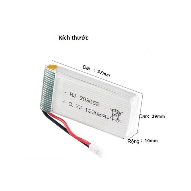 Pin Máy Bay Điều Khiển Dung Lượng Cao 3.7V 1200mAh 25C( X5SW .X5S.X5SC.M18..)