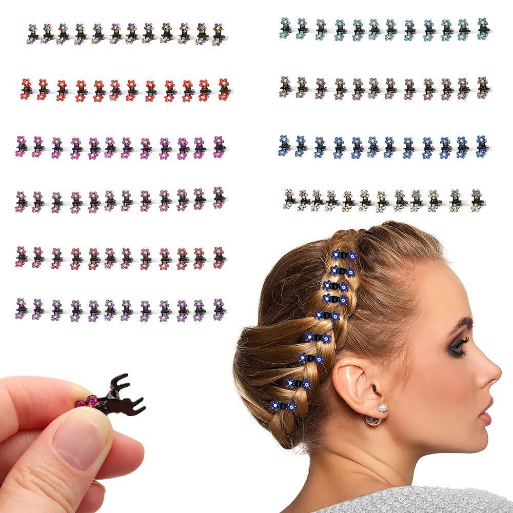 Set 12 Kẹp Tóc Càng Cua Đính Hoa|Kẹp Hàm Cá Mập Tiện Lợi