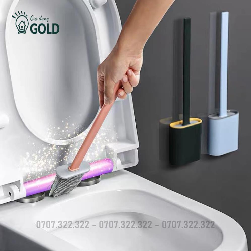 [Mẫu Mới Nhất] Cọ Bồn Cầu Silicon, Chổi Cọ Toilet Silicon 2 Đầu