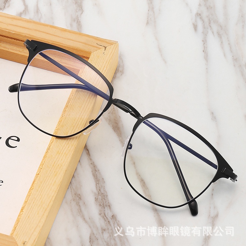 Kính mắt nam nữ nửa gọng không độ gọng mảnh cao cấp  nhiều màu thanh lịch sang trọng form vuông NGVV