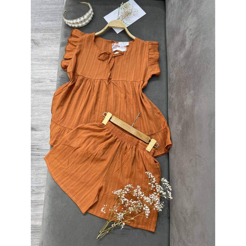 Set đồ nữ cá tính, set quần sóc áo quây đi chơi sang chảnh mùa hè đẹp 8A00148 | BigBuy360 - bigbuy360.vn