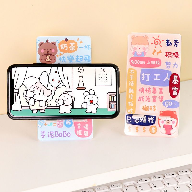 Kệ Để Điện Thoại Trong Suốt Hoạt Hình Cute/ Kệ Gác Sách