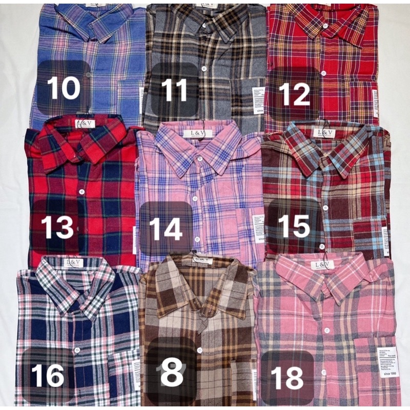 Áo sơ mi caro cánh dơi logo túi nhiều màu Lovi