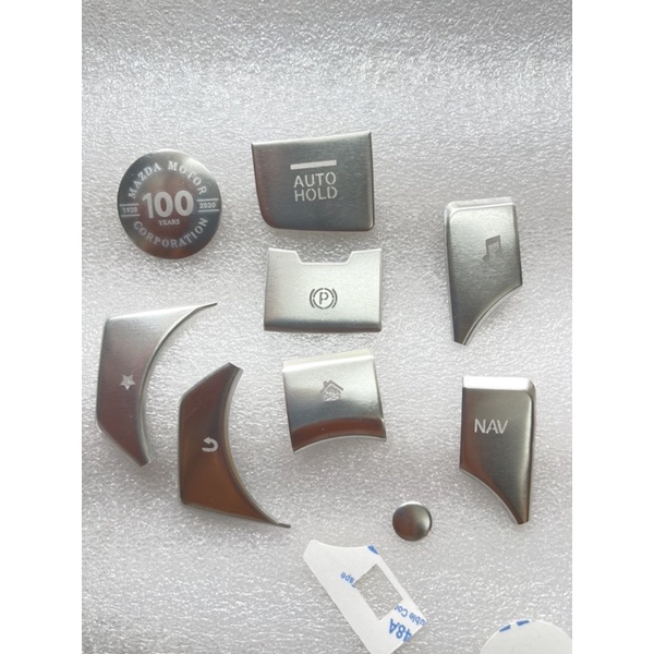 Ốp Phím Nút nhôm xe Mazda 3 2017-2019 phay  Phụ kiện trang trí dán 2016 2018