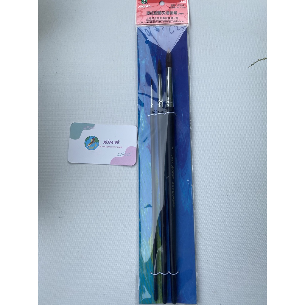 [XÓM VẼ] Bộ 3 cây cọ nhọn Marie's