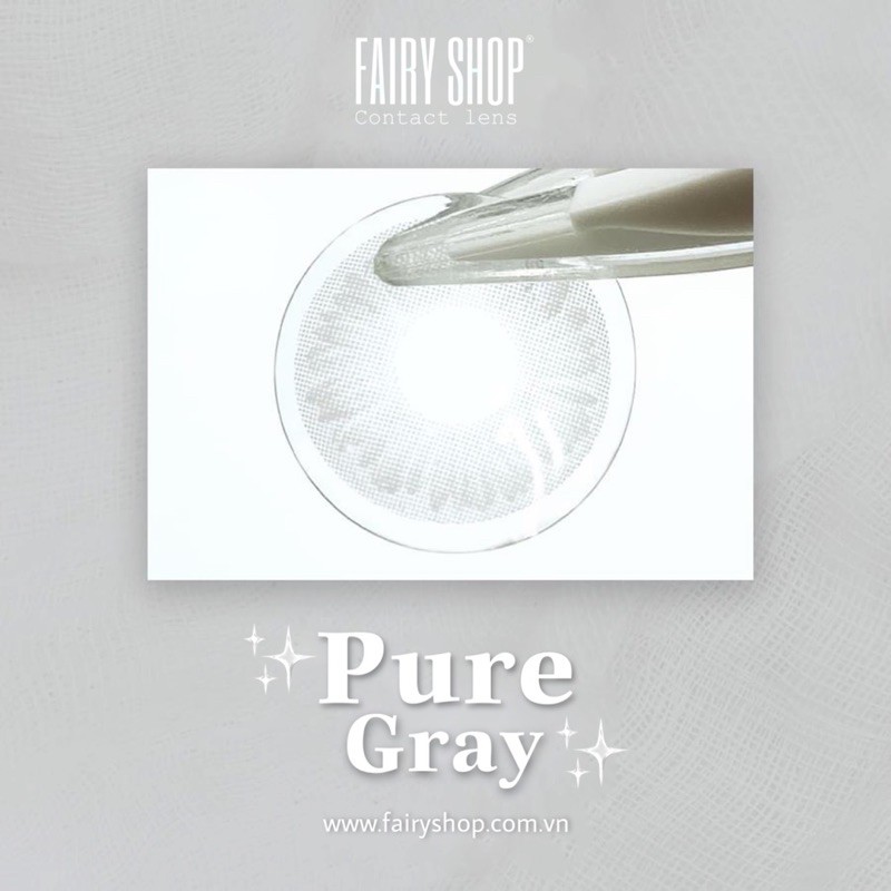 Kính Áp Tròng Pure Gray 14.0mm - Kính Áp Tròng Cao Cấp FAIRY SHOP CONTACT LENS độ 0 đến 8