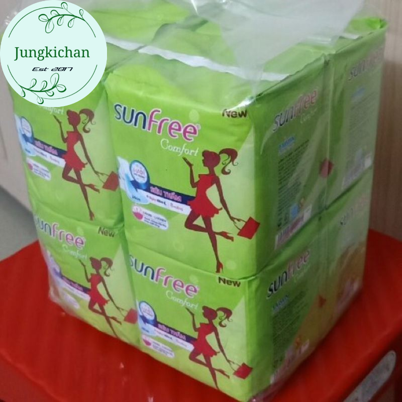 Lốc 8 gói băng vệ sinh Sunfree cánh 8 miếng 24cm