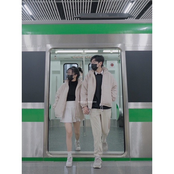 Áo Khoác Phao chần bông, áo khoác phao form ngắn unisex Bazic one
