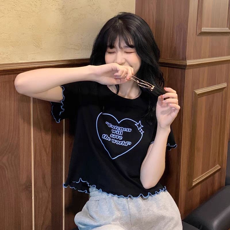 ÁO THÊU TRÁI TIM WILL SAVE DÁNG CROPTOP NỮ - A3WS